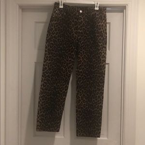 Zara Leopard Print Jeans NWOT